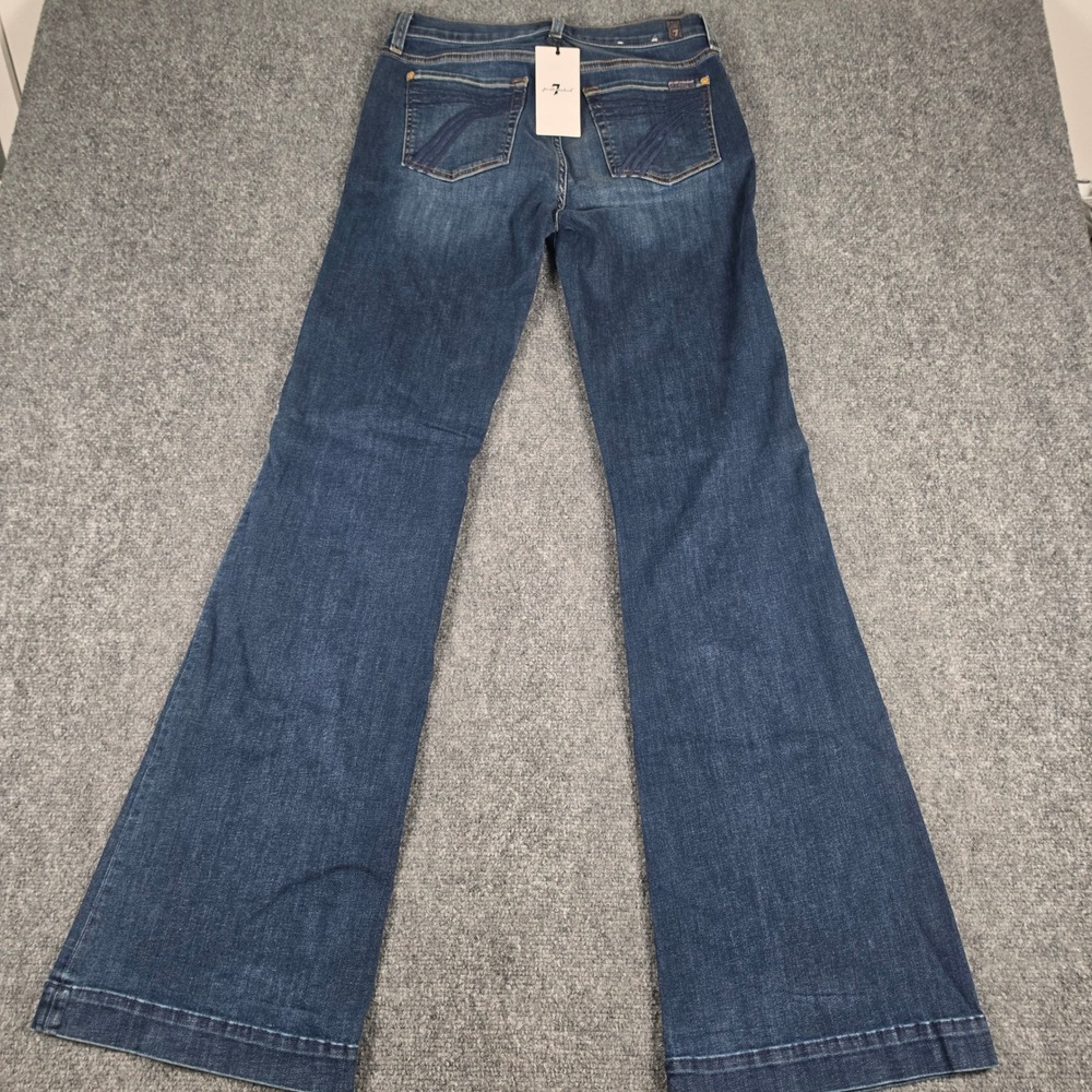 7 For All Mankind Dojo Jeans Womens 29 Blue Flare Leg Stretch Denim 7U451190 NWT - Picture 13 of 13